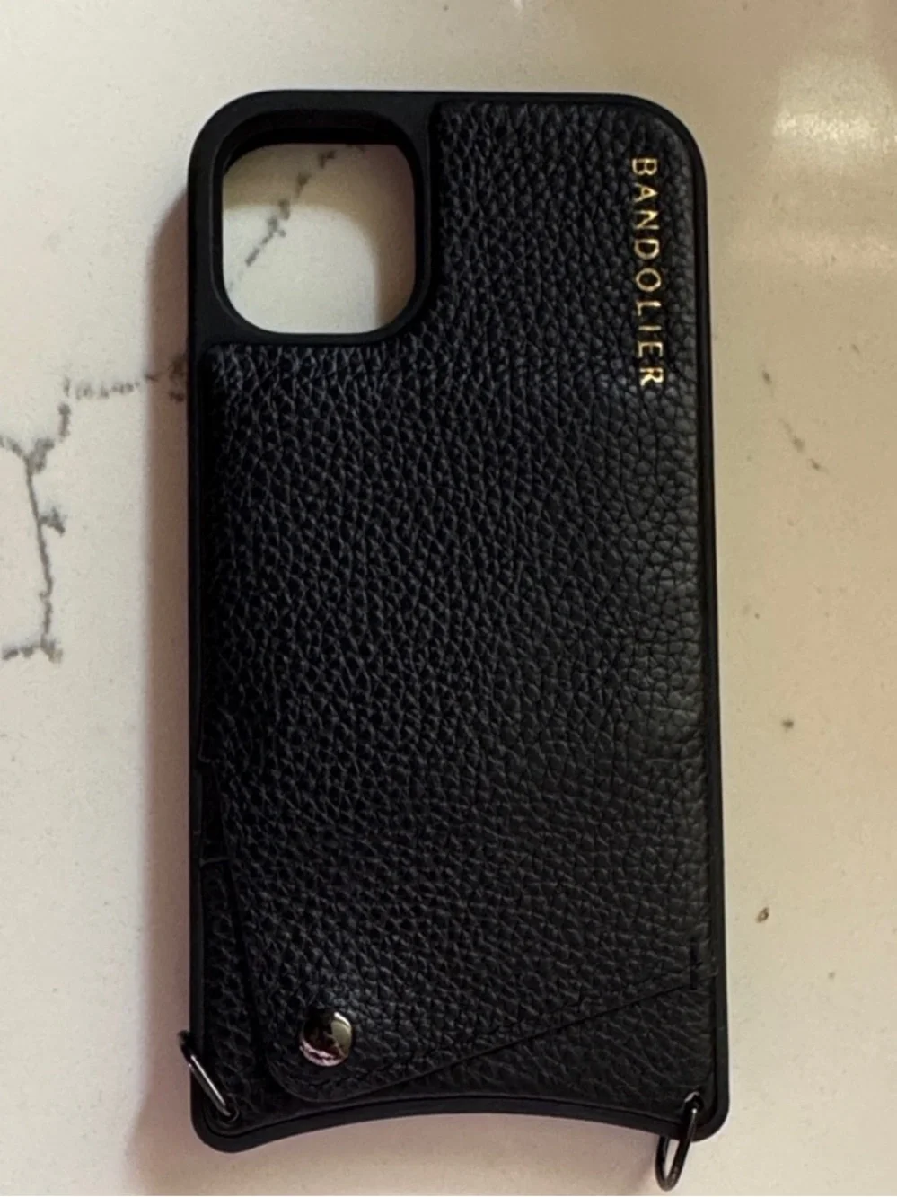 Bandolier Black Leather Phone Case without Wrist Strap iPhone 11